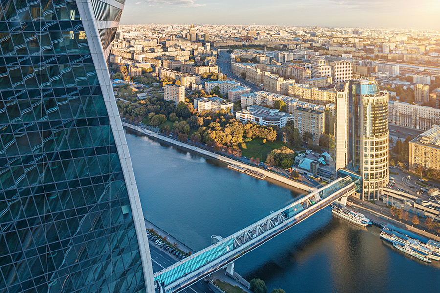 Pogled na Moskvu iz Federacijskog tornja u Moskva-Cityju.