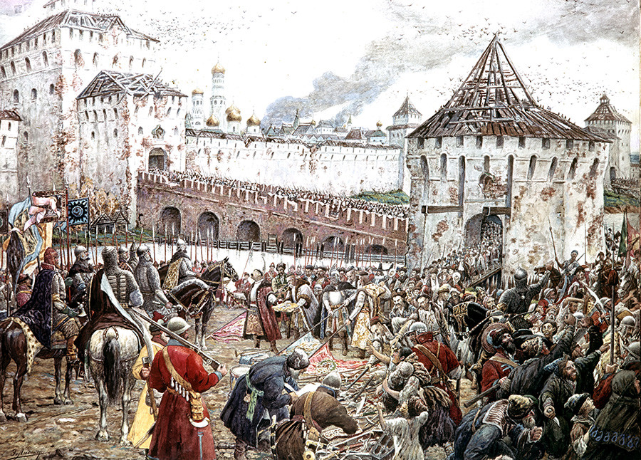 Die Vertreibung der polnischen Eindringlinge aus dem Moskauer Kreml, 1612  von Ernst Lissner