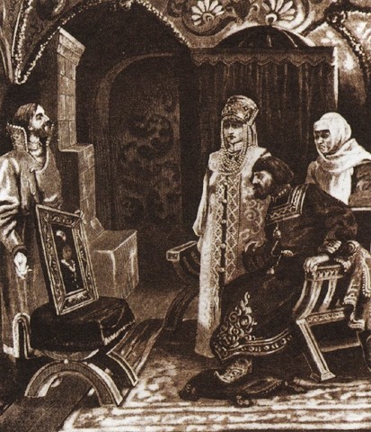 Viktor Mujžel, Veleposlanik Ivan Frezin carju Ivanu III. kaže portret njegove neveste Sofije Paleolog, pred 1924.