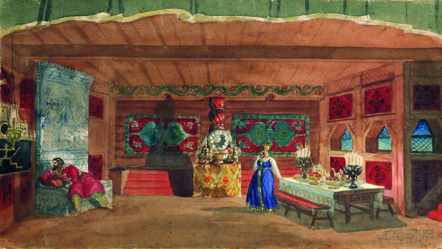 『皇帝の花嫁』の舞台面の画稿、1920年