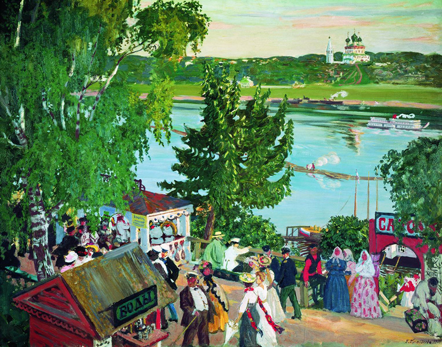 『ヴォルガ川沿いの散策路』、1909年