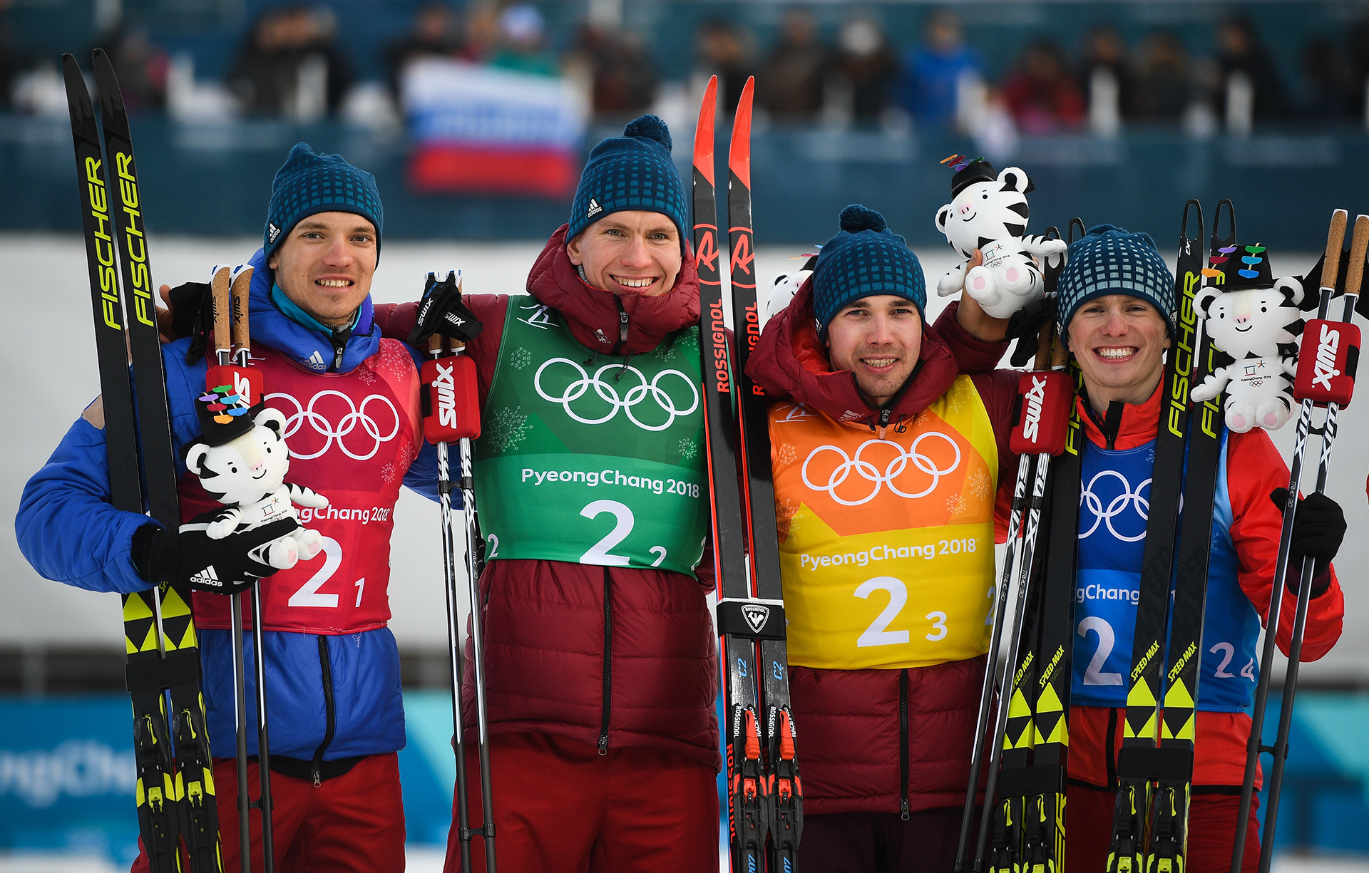 (слева надесно) Андреј Ларков, Александар Бољшунов, Алексеј Червоткин, Денис Спицов