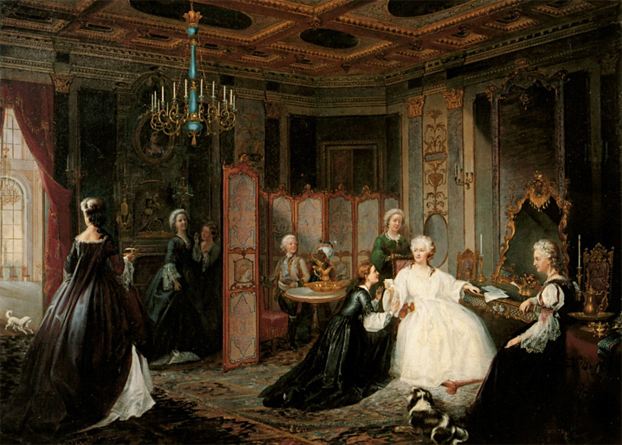 Painted portrayal of Catherine II by Ivan Miodushevsky, 1861