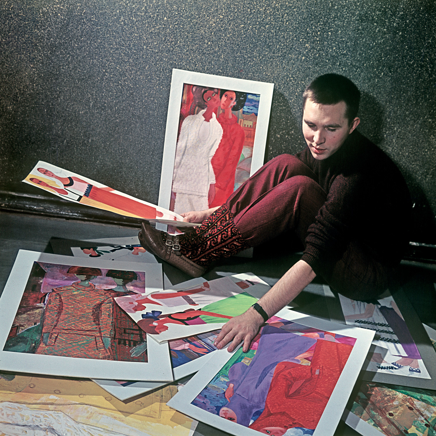 Russian couturier Slava Zaitsev at work, Moscow, 1966