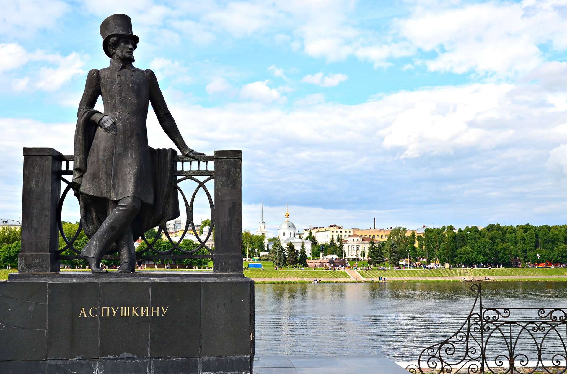 Alexander Pushkin greets you from the river Volga.