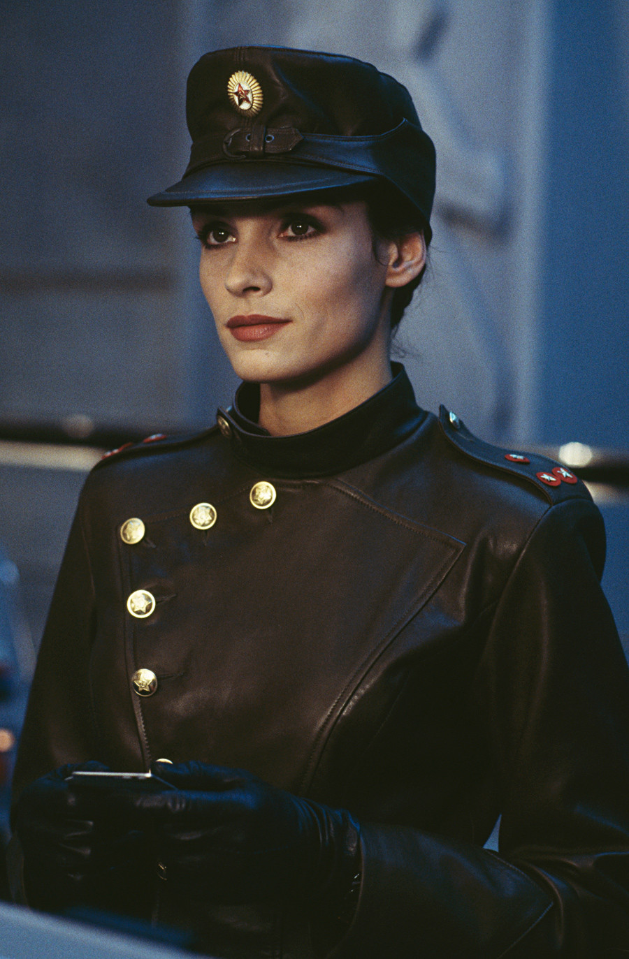 Dutch-born actress Famke Janssen stars as the villainous Xenia Onatopp in the James Bond film 'GoldenEye', 1995
