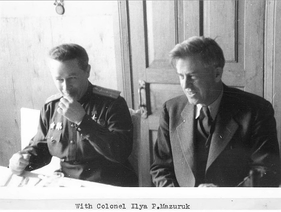 With Colonel Ilya P. Mazuruk, May 1944.