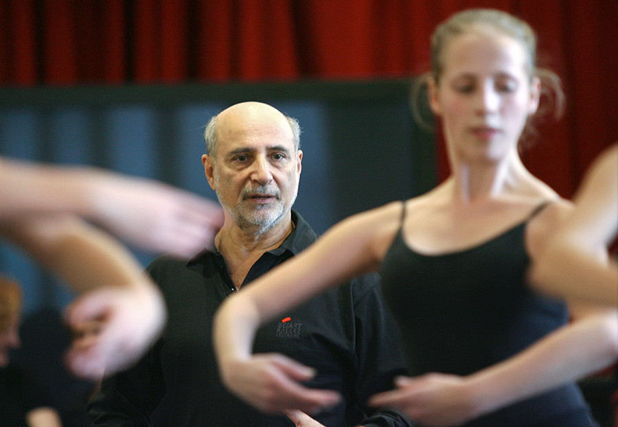 Azary Plisetsky, a famous dancer and staff coach of Maurice Bejart's Company in Lausanne, conducts an exclusive master-class in Novosibirsk. 2008. 
