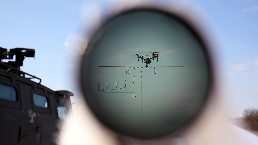  A special task force serviceman during a drill on fighting air targets in the Stavropol Territory. 