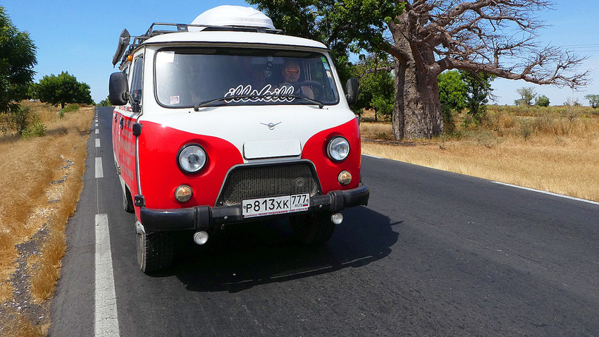 UAZ driving through Senegal