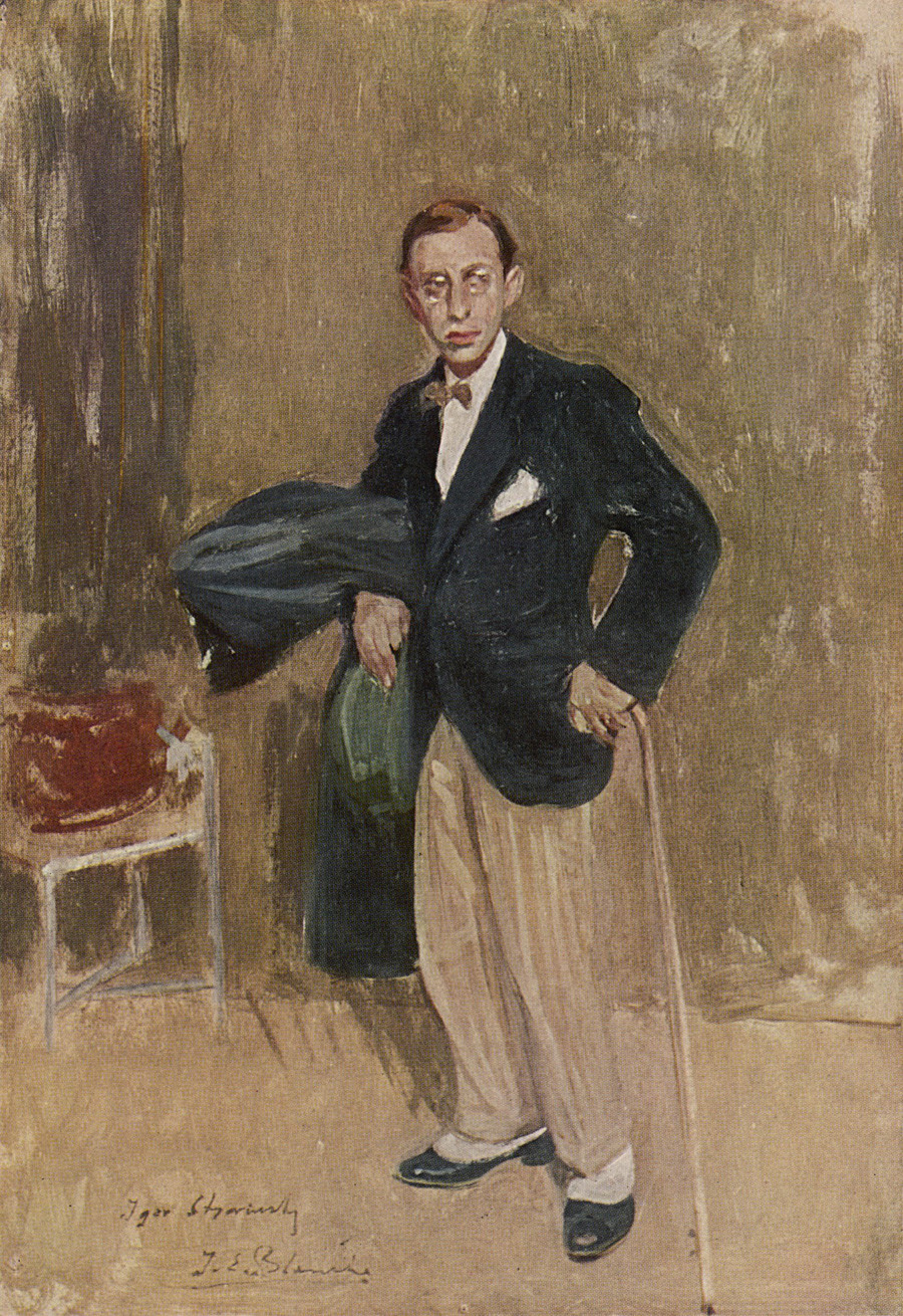 The portrait of Igor Stravinsky by Jacques-Emile Blanche.