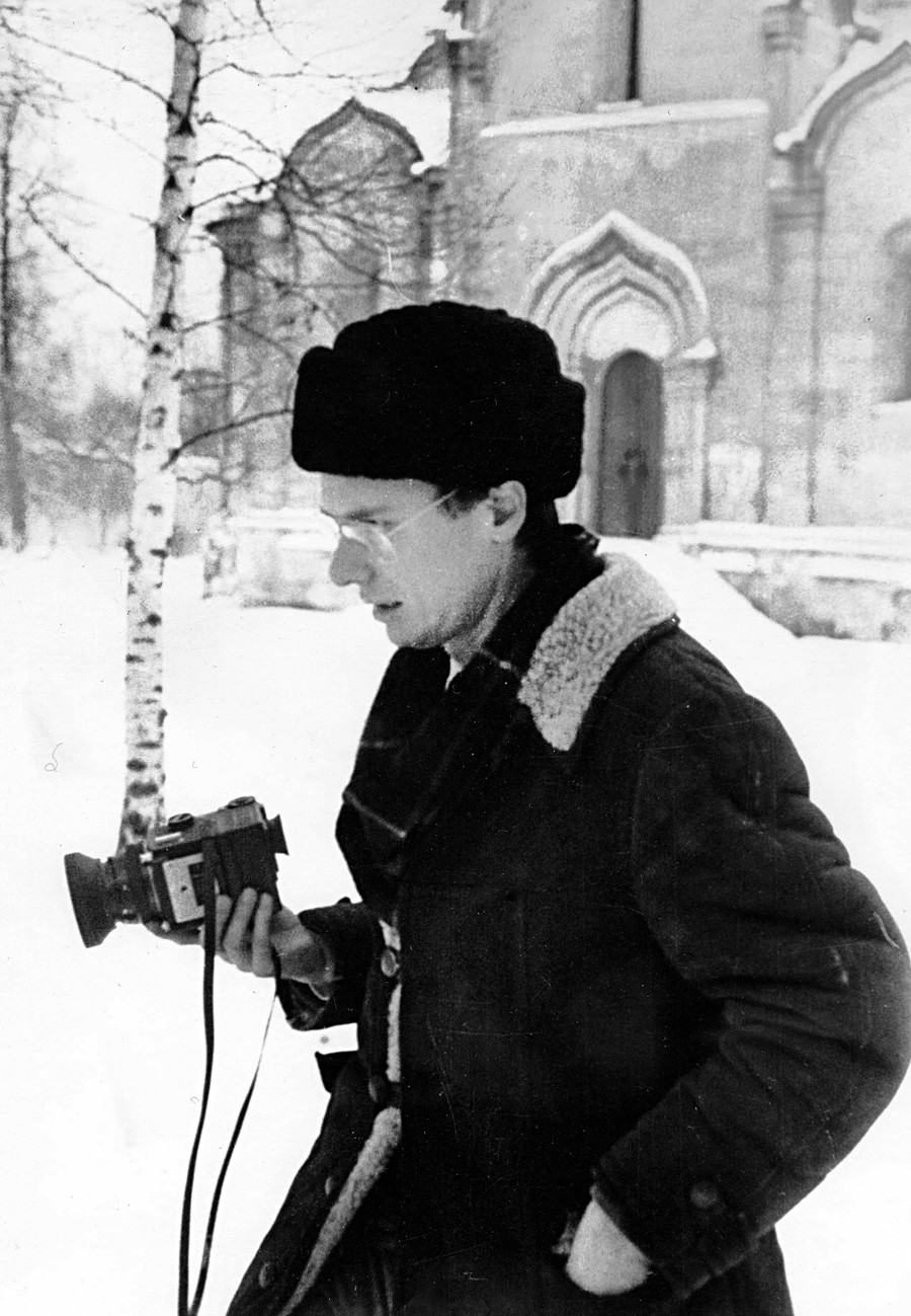 Young Brumfield near Andronikov Monastery in Moscow, 1979