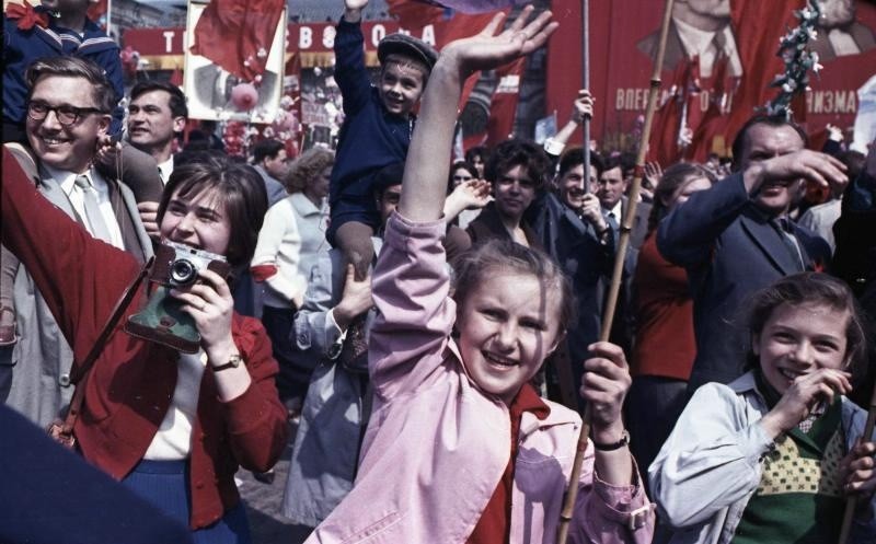 Celebración del Primero de mayo en Moscú, años 1960.