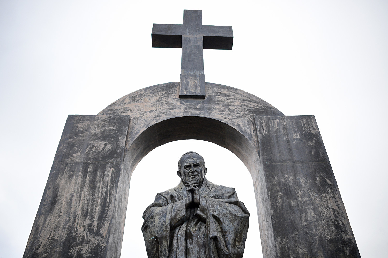 The statue of Pope John Paul II in Ploermel, Brittany