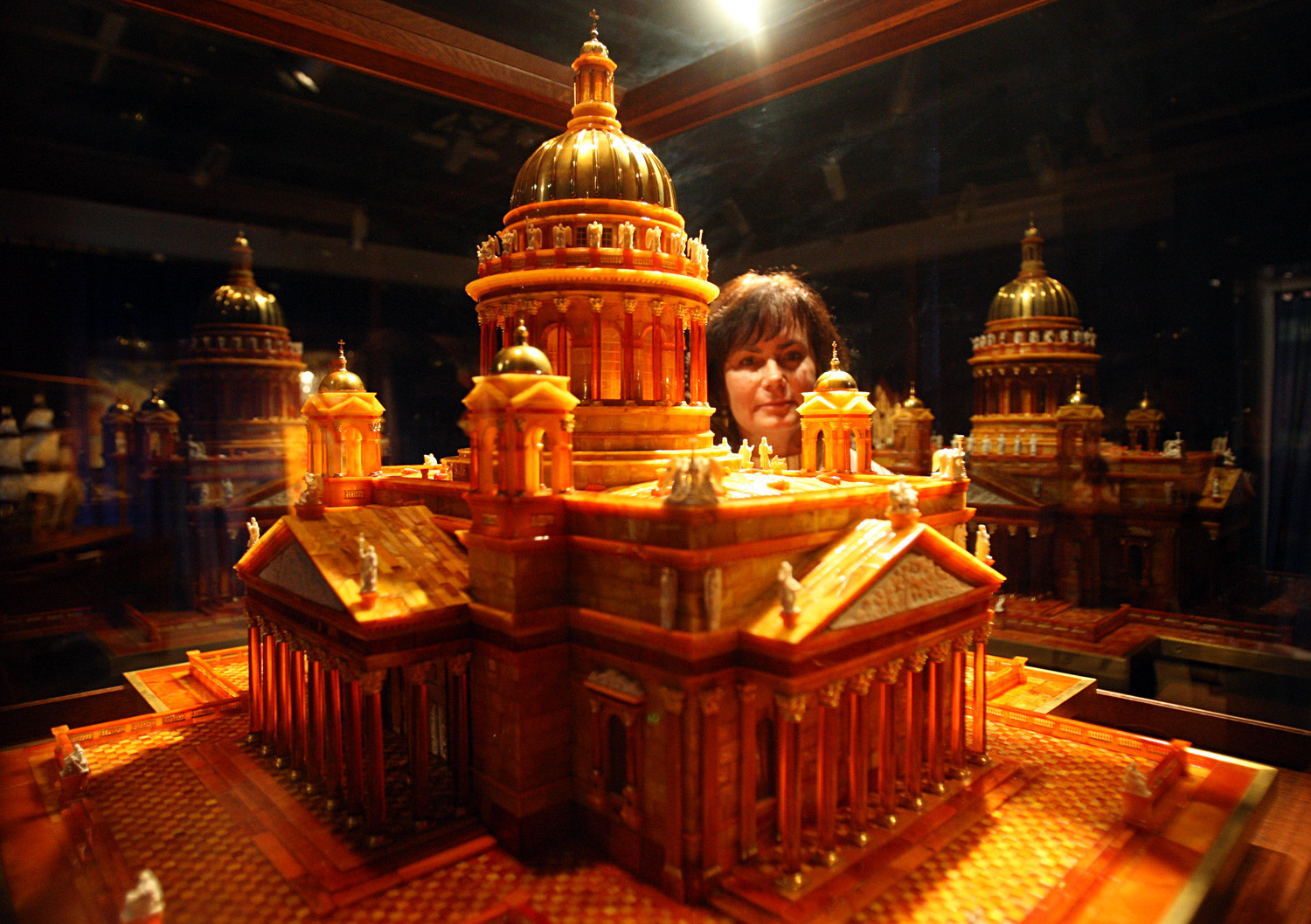 An amber scale model of St Isaac's Cathedral