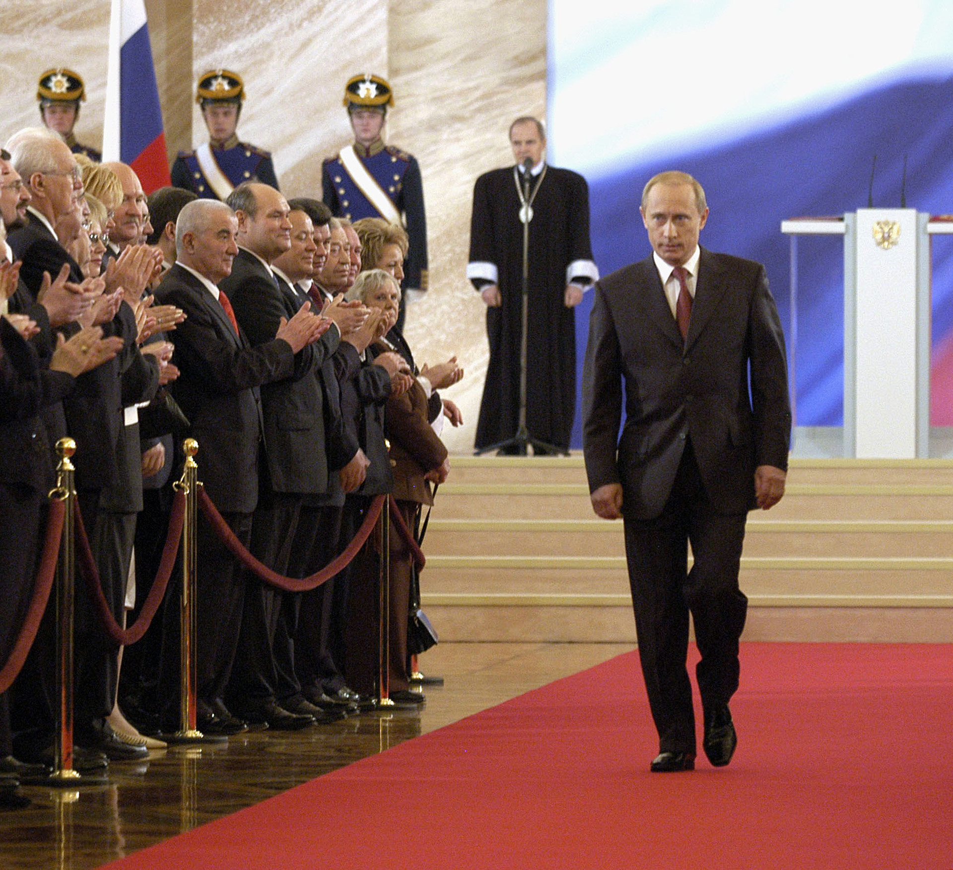 Владимир Путин по време на церемонията по инаугурацията в зала 