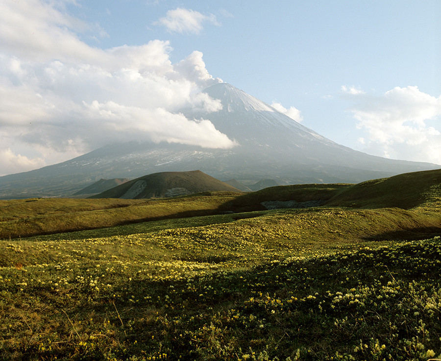 Кључевски, највиши и најактивнији вулкан Евроазије. 
