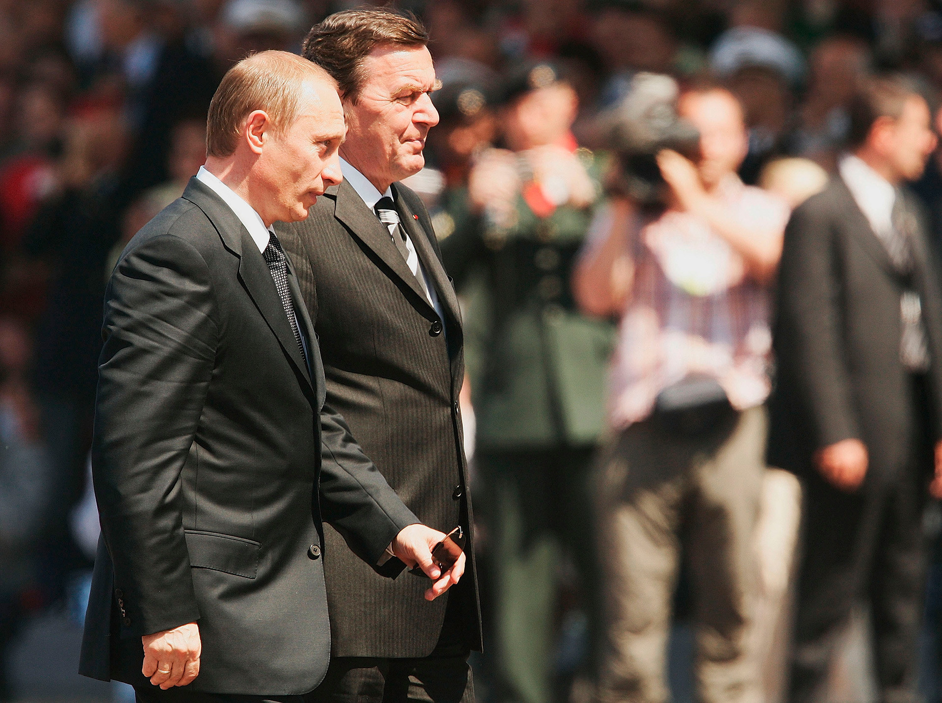 Vladimir Putin in Gerhard Schröder.