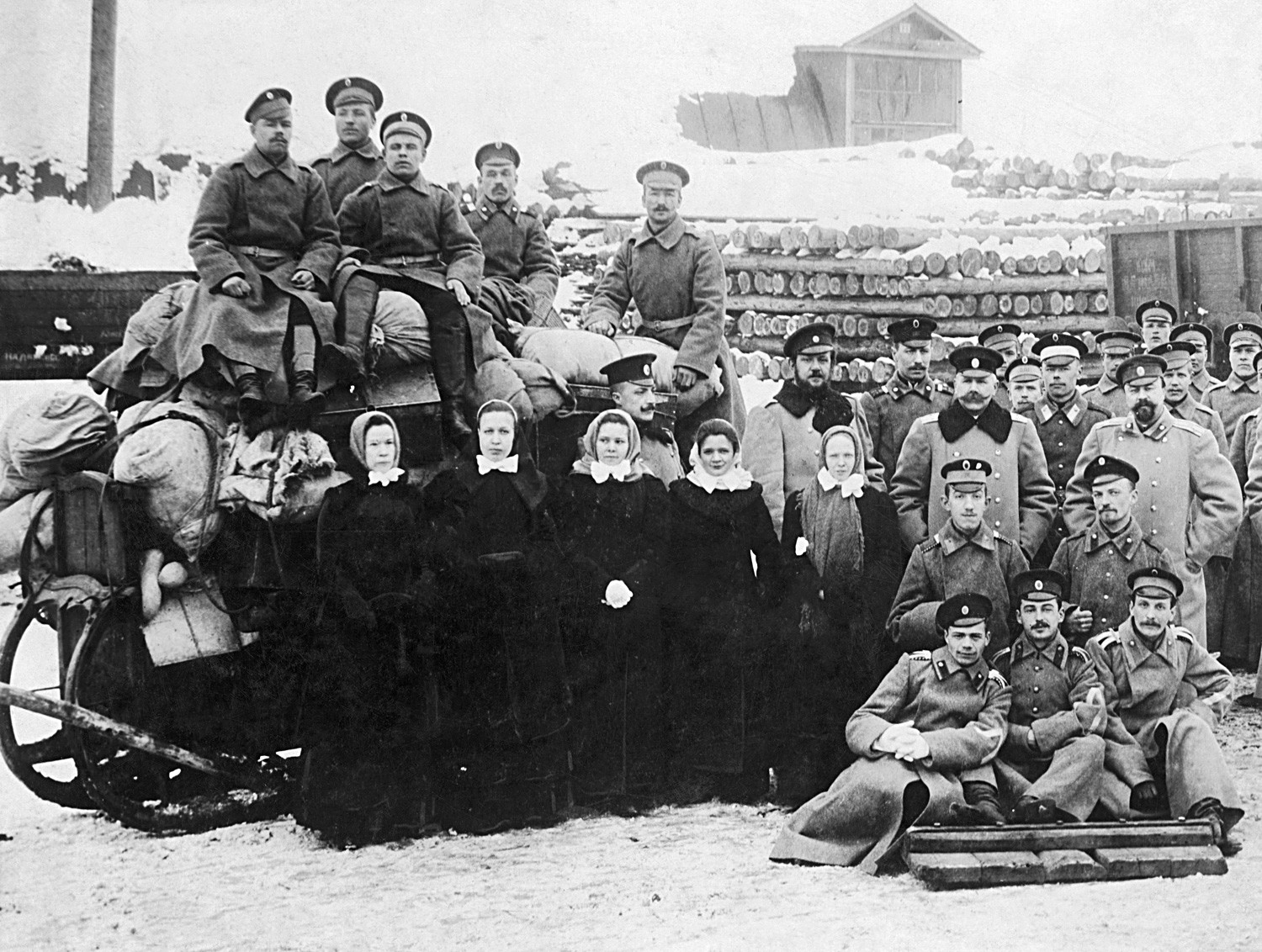  Members of a Russian Red Cross detachment during World War I, circa 1915.