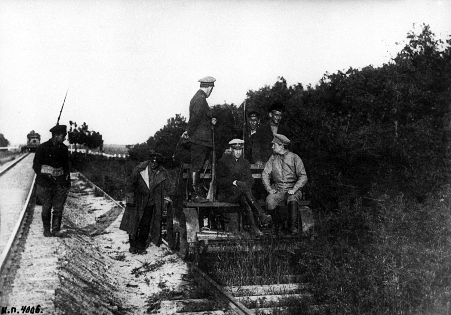 Intervents' weapon and military equipment captured by Red Army soldiers, 1919.