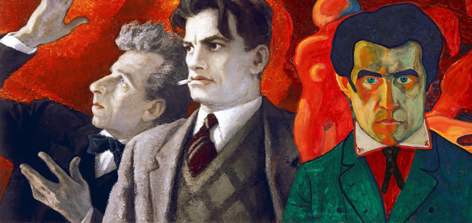 Collage, L-R: Meyerhold, Mayakovsky, Malevich