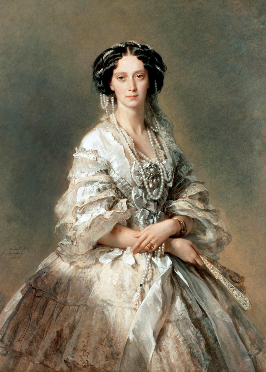 Imperatriz Maria Aleksandrovna da Rússia (mulher de Aleksandr 2º), de Franz Xavier Winterhalter, 1857