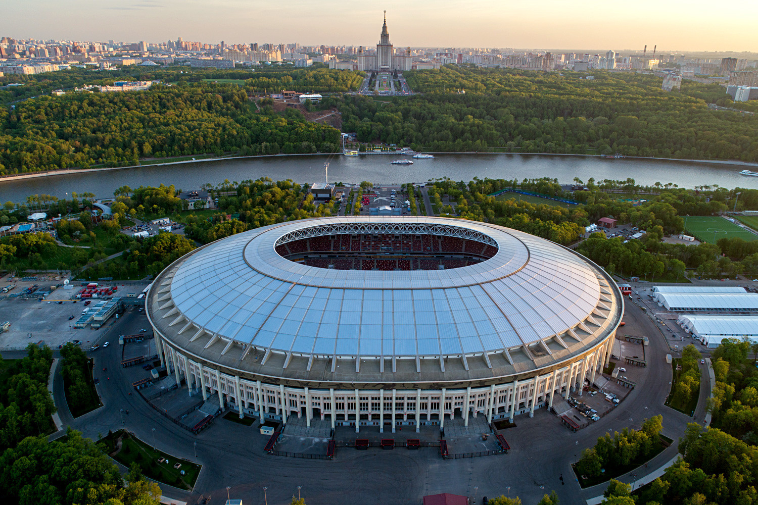 Vista aérea do Estádio Lujniki.