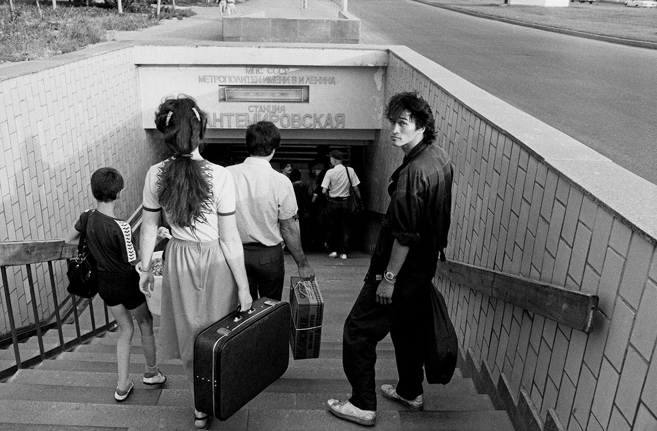 Soviet rock musician Viktor Tsoi in Moscow