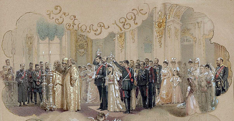 Зичи, Михаил Александрович. 1827-1906. Венчавката на княгиня Ксения Александровна и княз Михаил Александрович, 25 юли 1894 г., Петерхоф