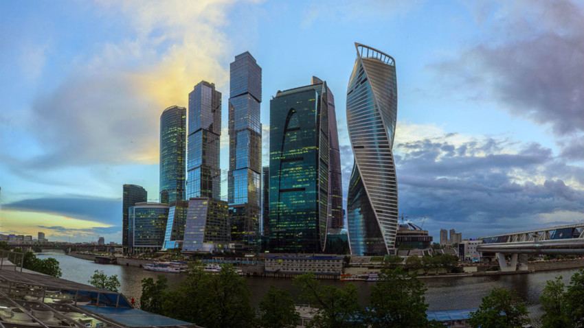 Quartier d'affaires Moscow-City, image d'illustration 