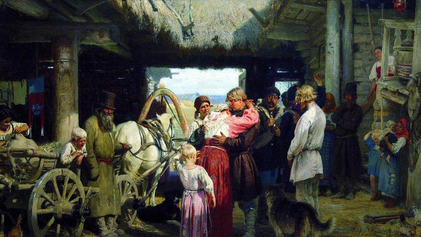 Abschied von einem Rekruten, Ilja Repin, 1879
