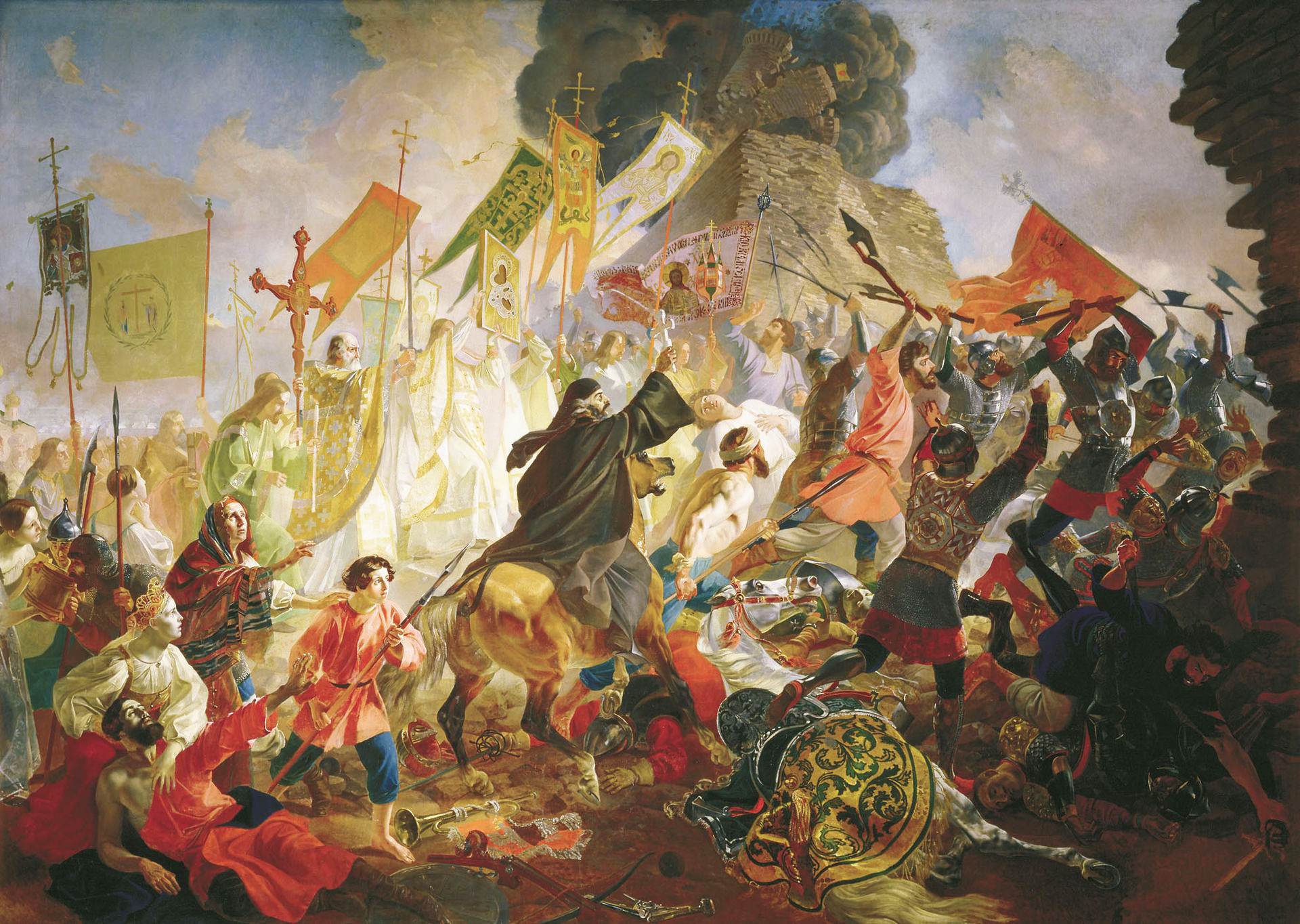 Пољски краљ Стефан Батори 1581. држи Псков под опсадом. 