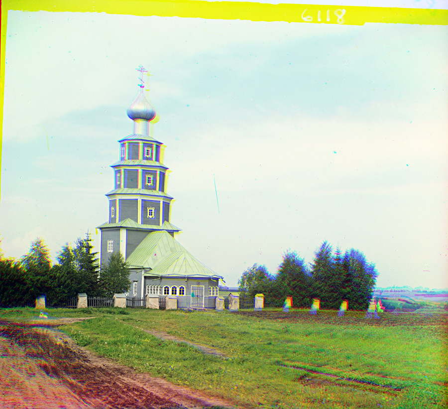 Church of the Tikhvin Icon (Old Church of the Ascension), northwest view. Summer 1910.