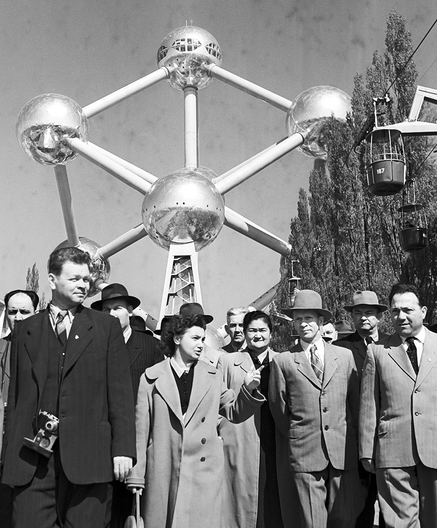 Soviet tourists in  Brussels, Belgium, 1958