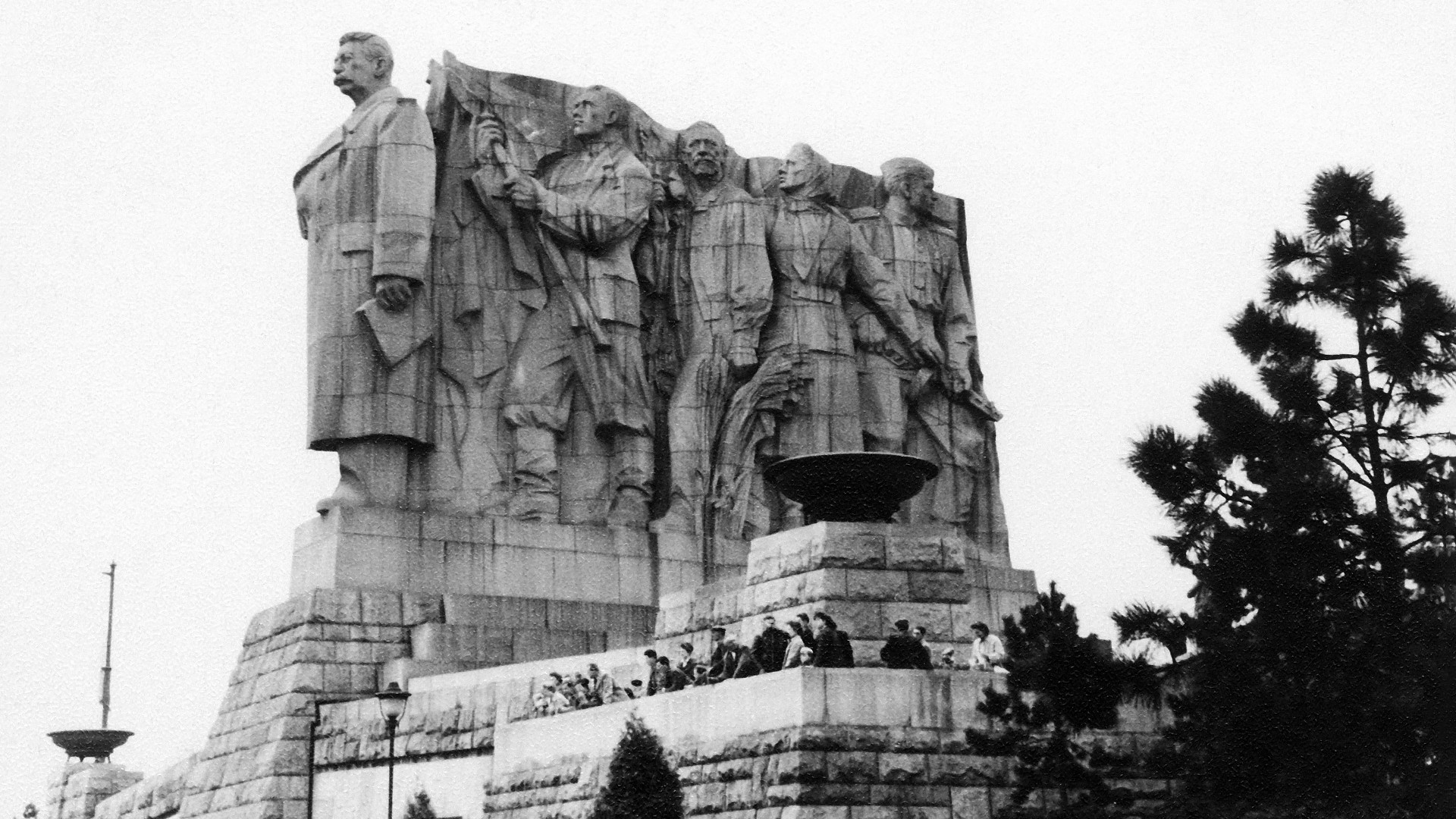 A monument to Josef Stalin in Prague, Czechoslovakia, 1956.