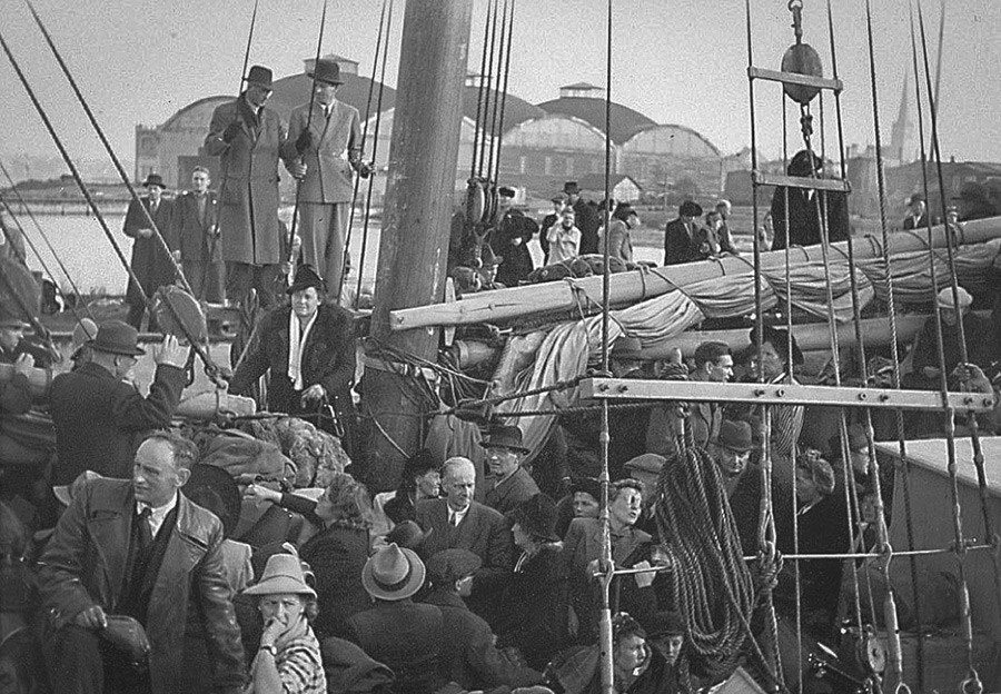 Estnischen Schweden fliehen aus Tallinn, 1944 