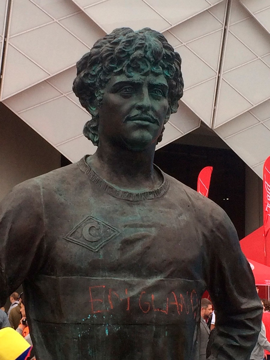 The police detained the fan for “violating the rules of behavior during the hosting of official sporting events”