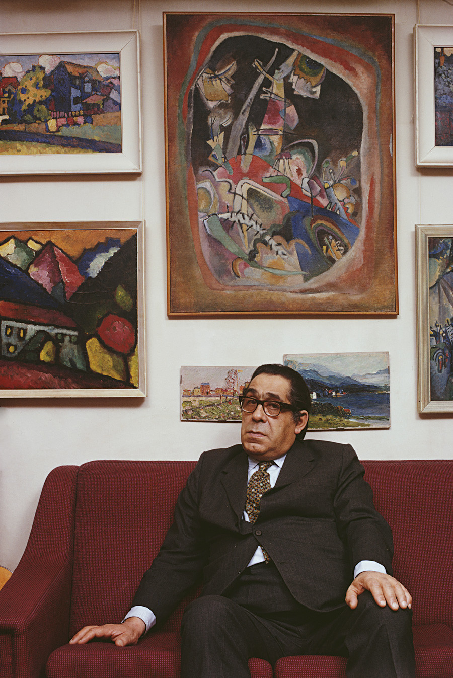 Il collezionista George Costakis (1913 - 1990). Febbraio 1973