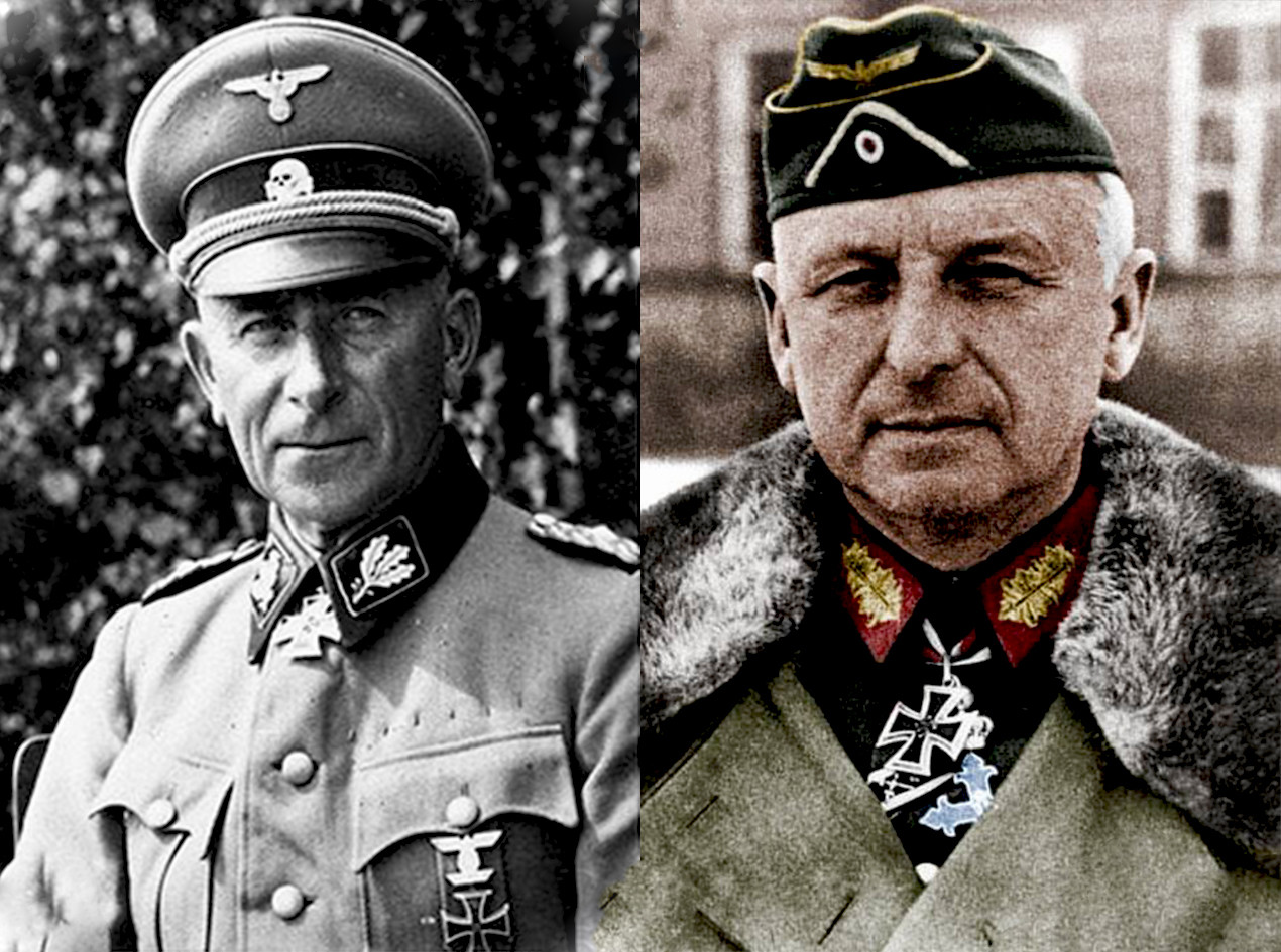 Немачки генерал Паул Хаусер (кмд.2.тк.-СС) и федмаршал Ерих фон Манштајн кмд. Групе армија 