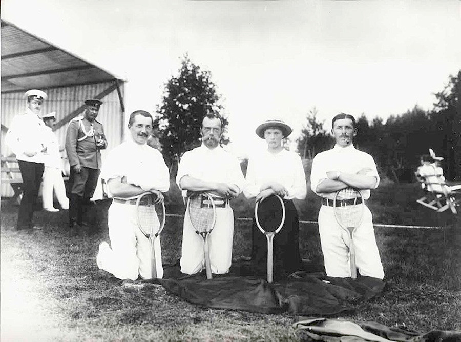 Nicholas II, his daughter Grand Princess Tatiana and friends after a tennis game