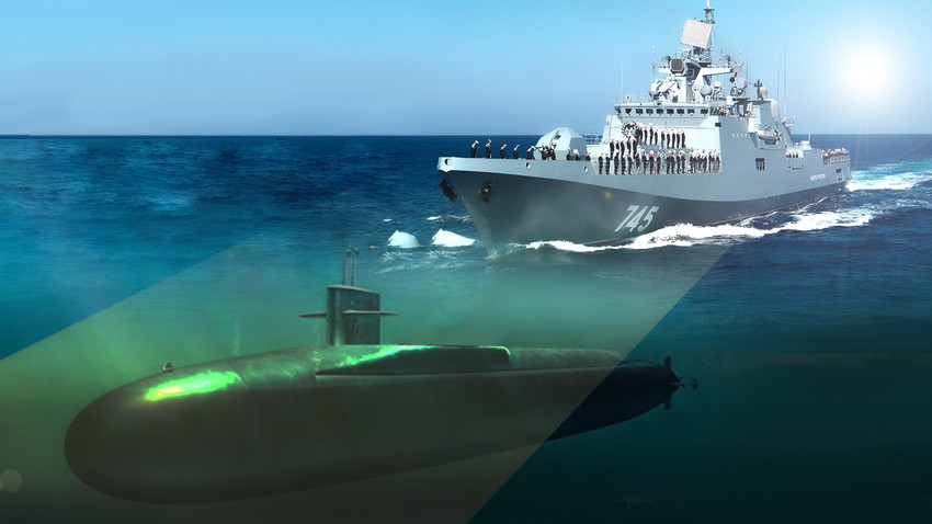 Руска фрегата "Адмирал Эссену" у потери за америчким подводним ракетоносцем