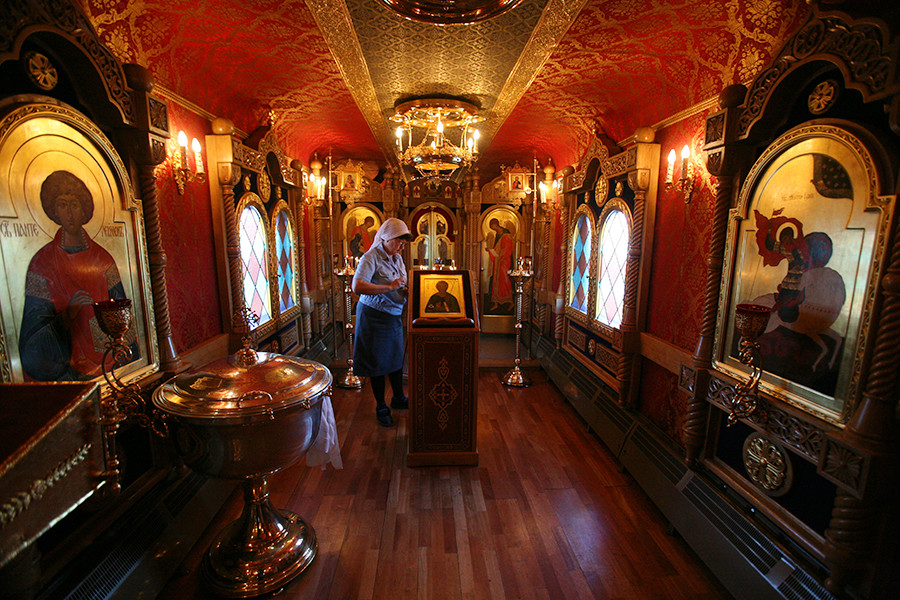 The church train car, a part of the missionary train 