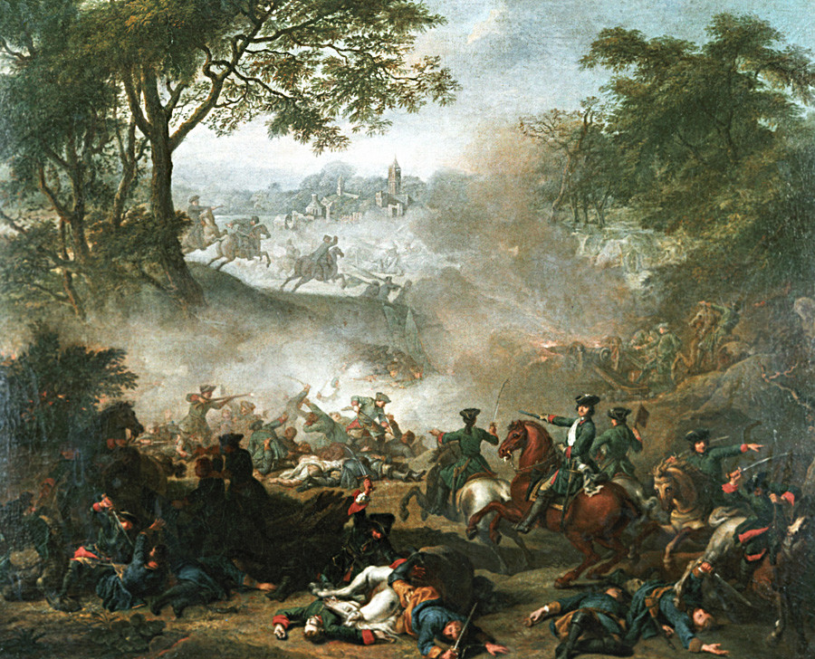 ‘Batalla de Lesnaia’, obra de Jean-Marc Nattier, 1717.