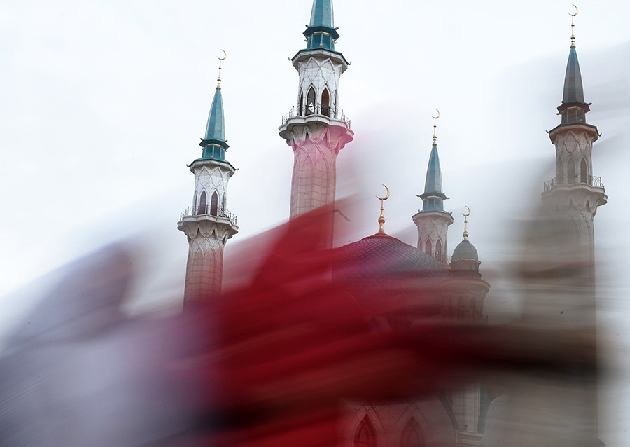 Masjid Kul Sharif di Republik Tatarstan, Rusia, selama Hari Raya Idul Adha.