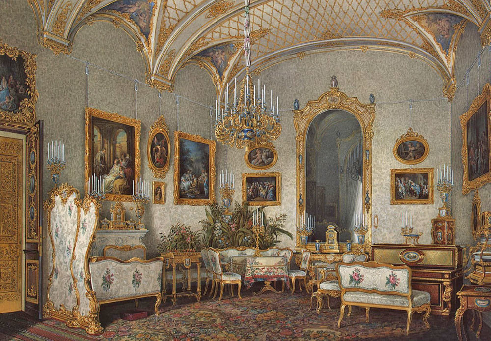 Salón blanco de la emperatriz Alejandra Fiódorovna.