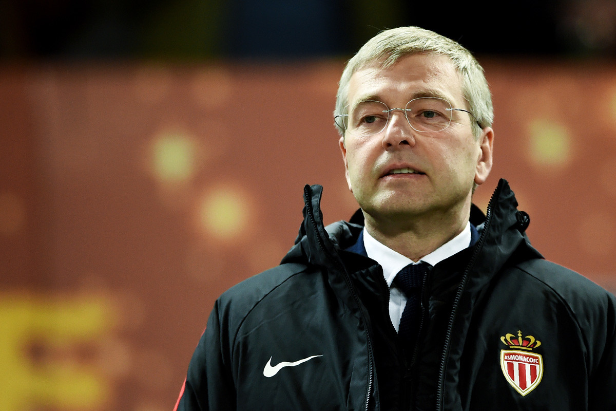 Monaco President Dmitry Rybolovlev looks on during the French League Cup final football match between Monaco and Paris Saint-Germain on March 31, 2018. 