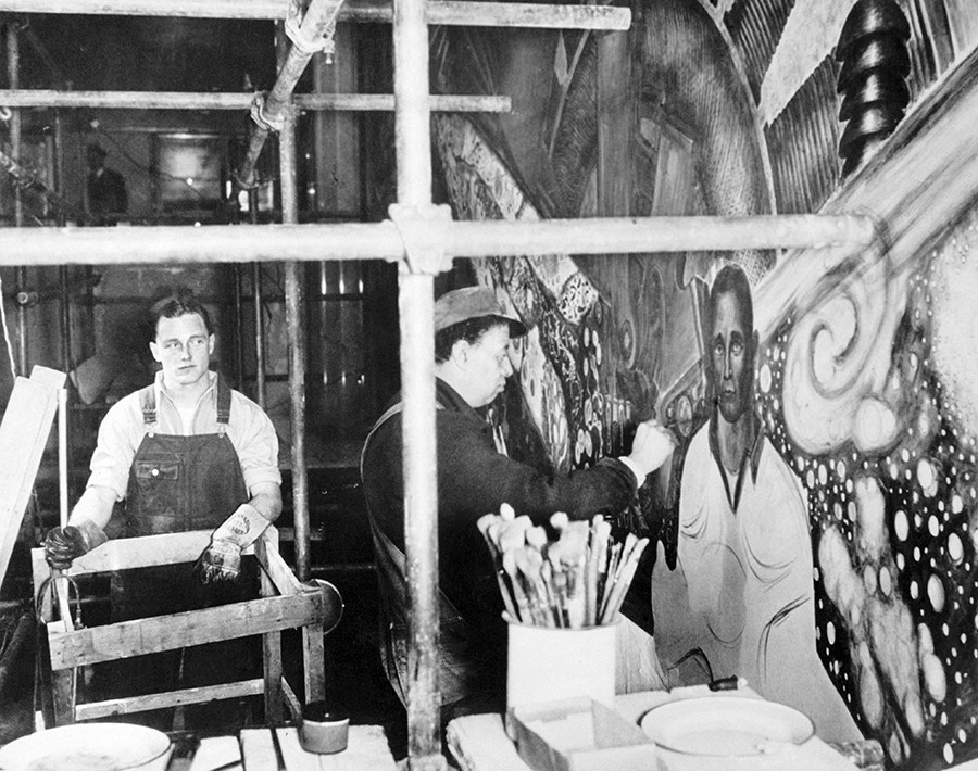  Hugh Curry und Diego Rivera, 1933. 