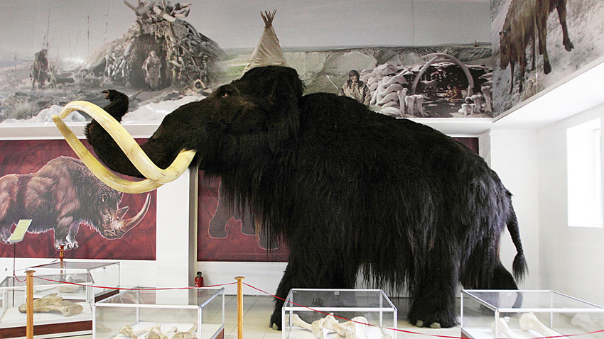 Mammoth Stepan, the symbol of the Kostenki archeological museum. 