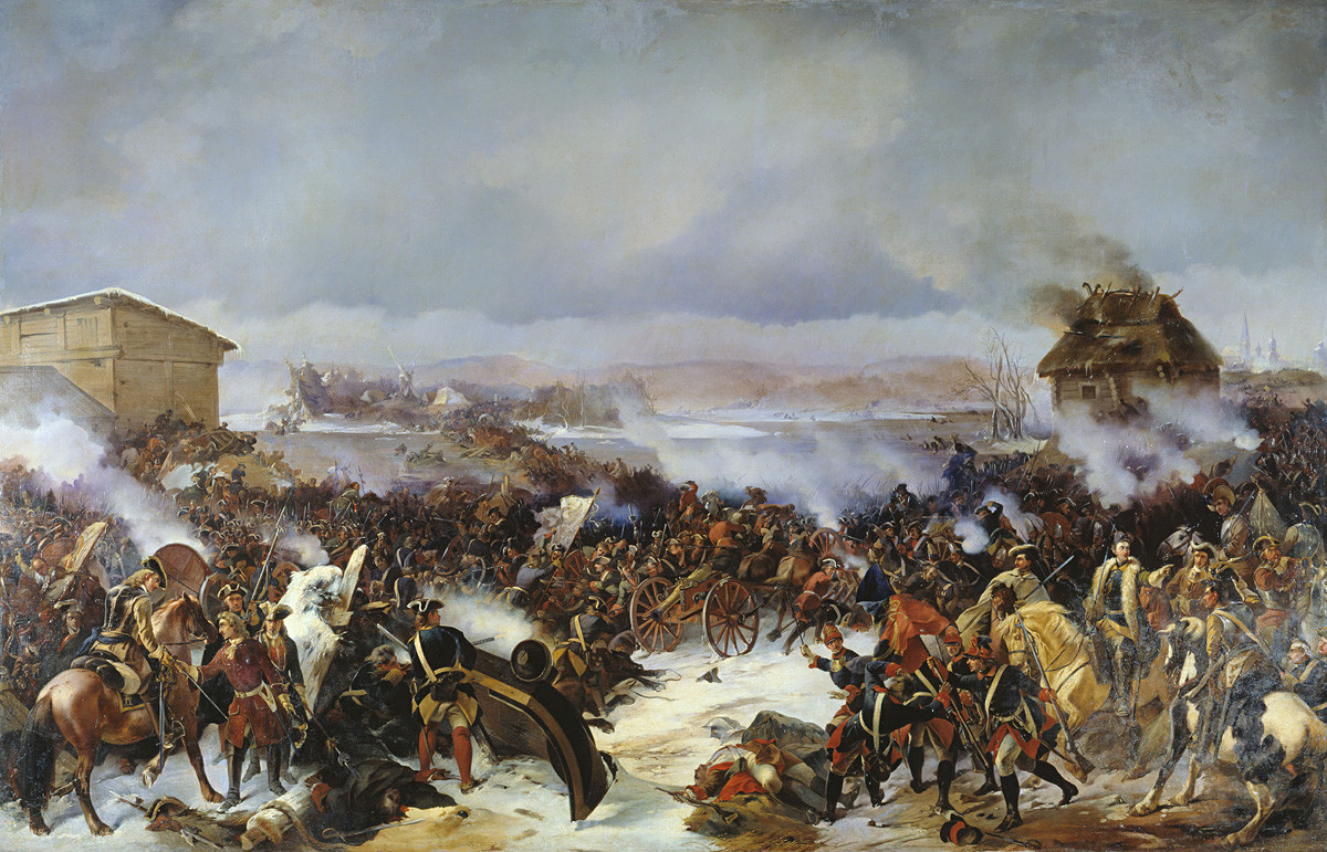 'A Batalha de Narva', por Aleksandr Kotzebue.