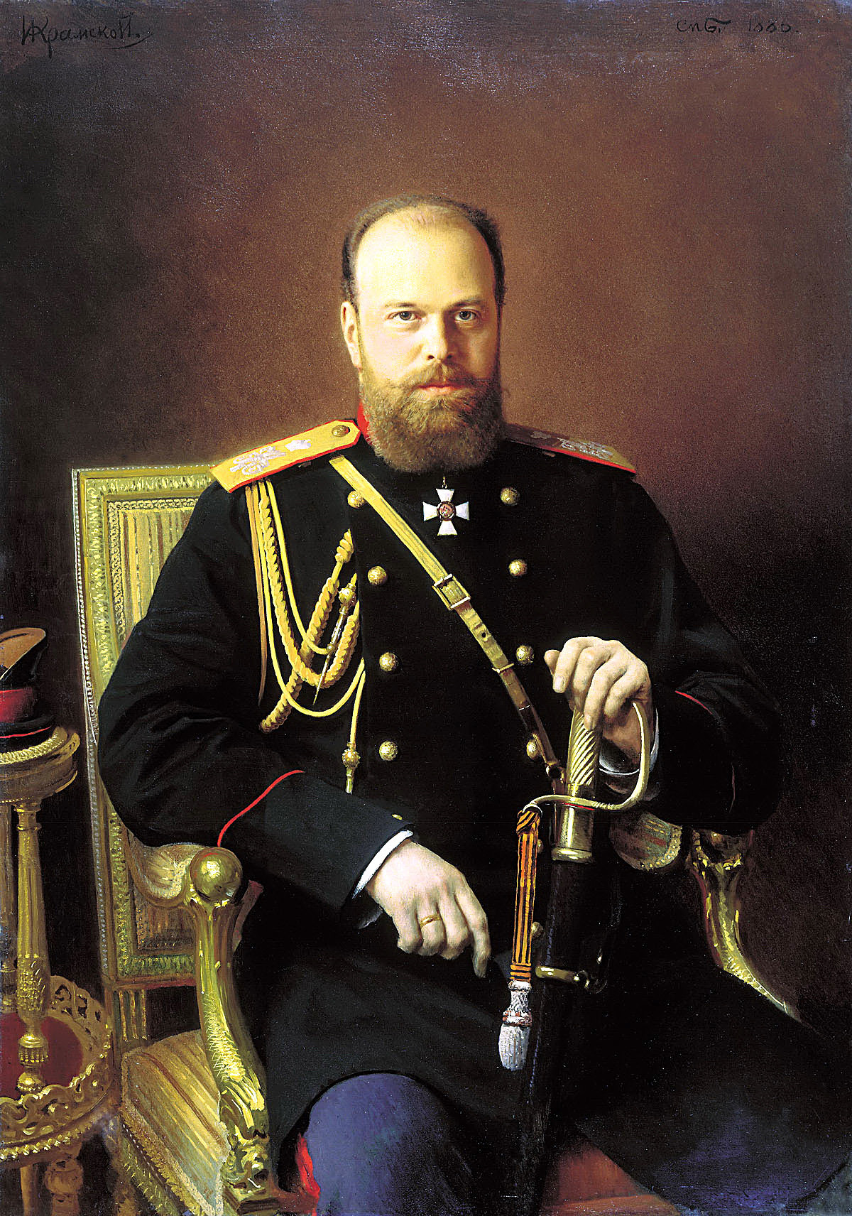 Retrato de Aleksandr 3° por Ivan Kramskoi.